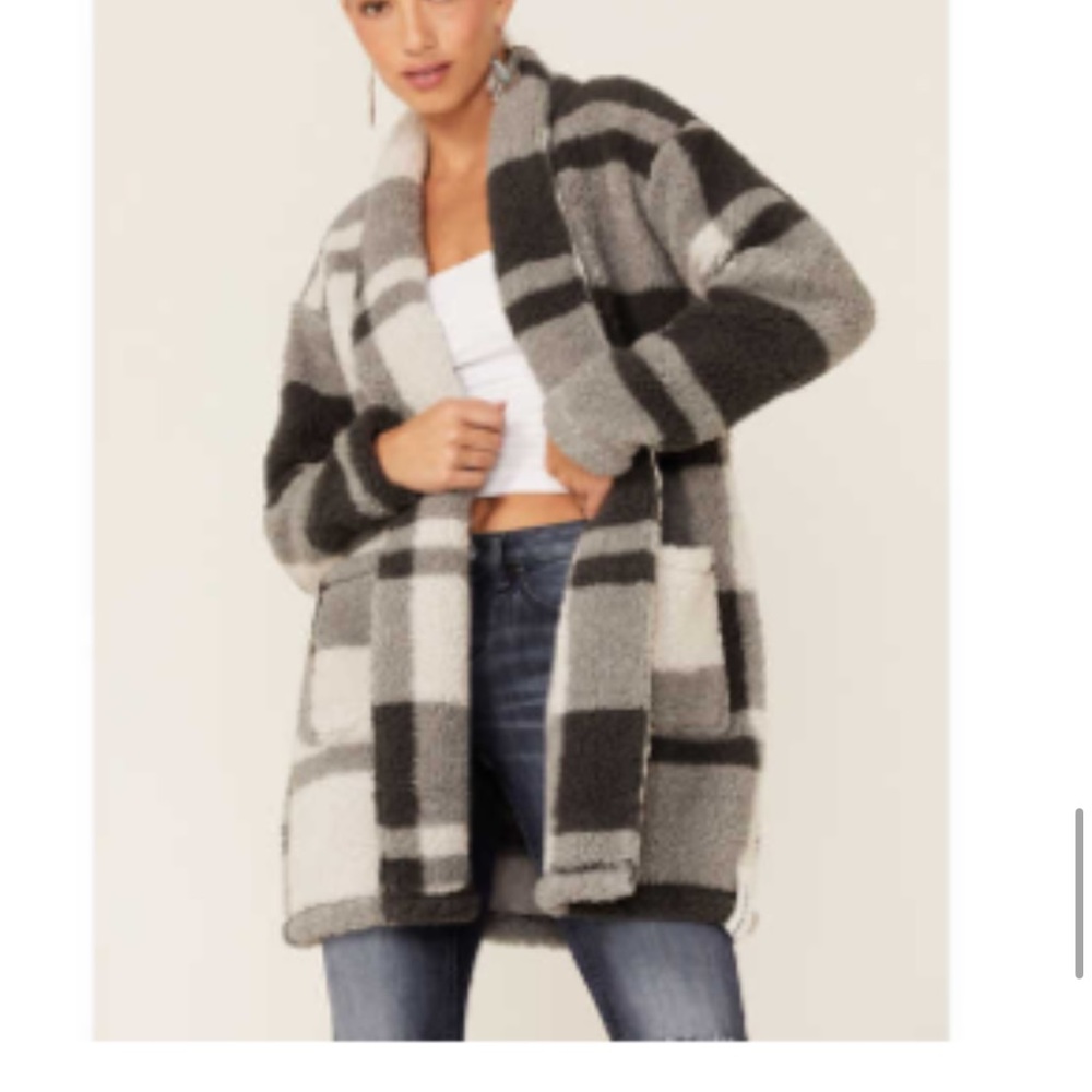 Bootbarn Cozy Plaid Sherpa Jacket